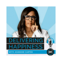 Image of Jeannine Carter with text that says Delivering Happiness